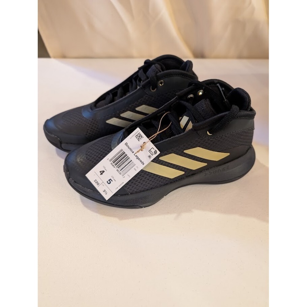 Adidas Originals Bounce Legends Unisex Sneakers Black/Gold Size 4M/5W - New - Picture 1 of 3